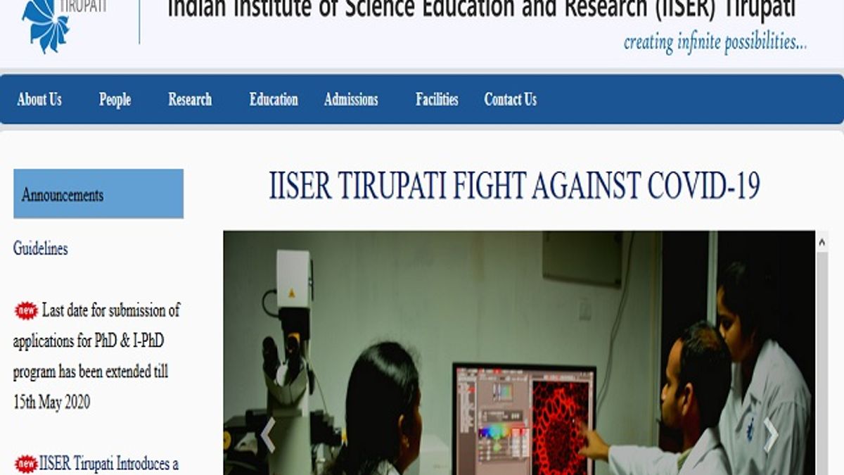 IISER, तिरुपति भर्ती 2020: ऑफिस असिस्टेंट एवं अन्य पदों की वेकेंसी के लिए करें आवेदन